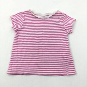 18-24-months - Pink & White Striped T-Shirt